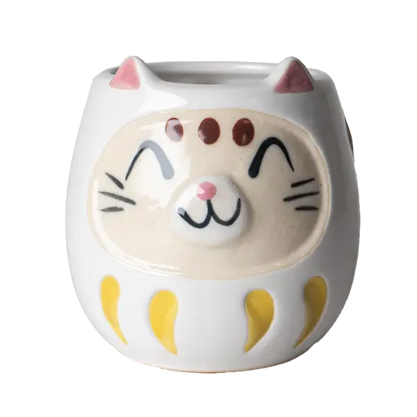Urban Tokyo – wholesale Coffee mug – Japanese Daruma Cat Yunomi Style Tea Mug Reactive Glaze 10 f3