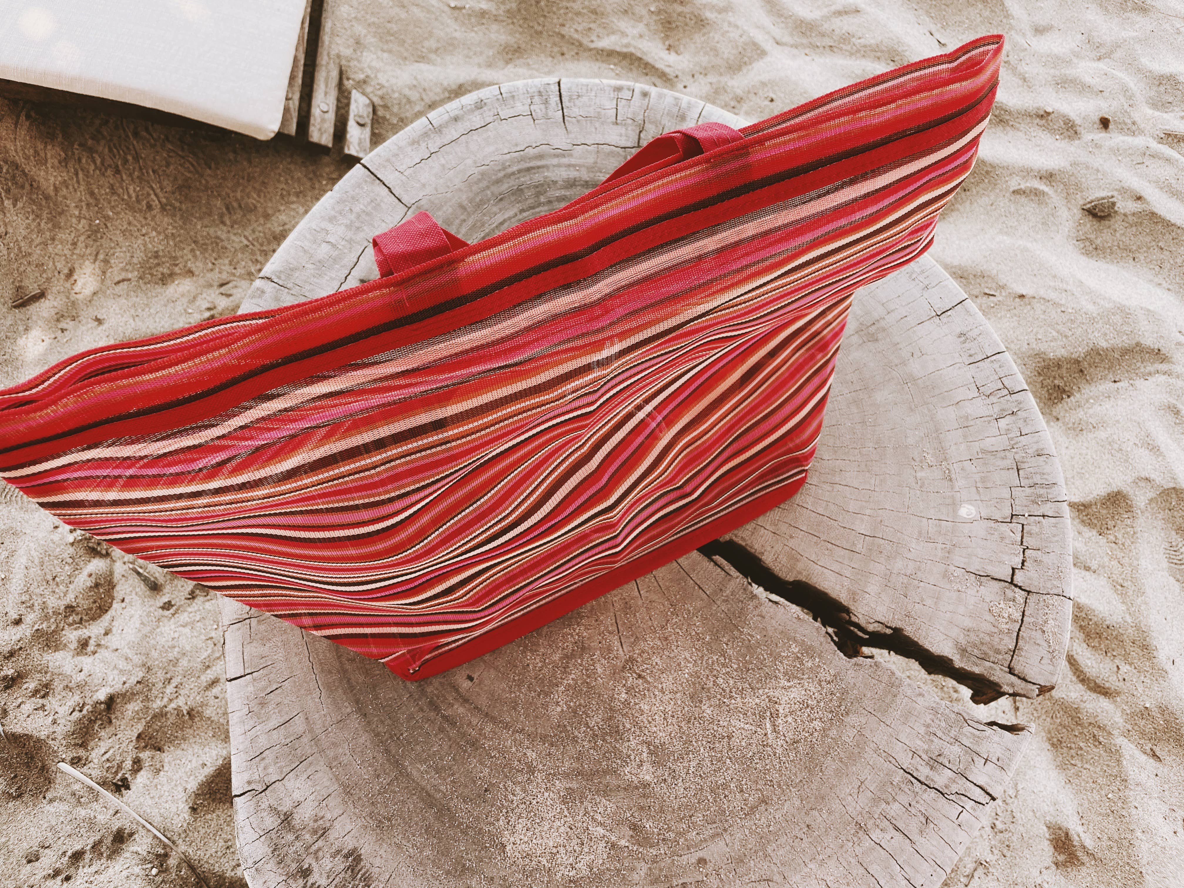 Pura Vida - Vendita all'ingrosso Borsa da spiaggia - Borsa da spiaggia in tessuto con cinturino in plastica 15x20 pollici18