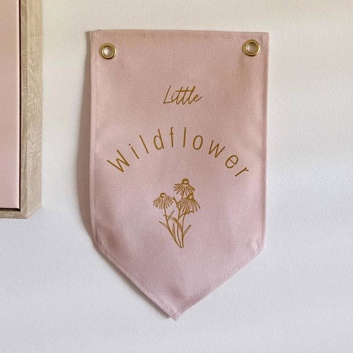 Canvas Ball Banner - Little Wildflower for wholesale by The Bundle Co