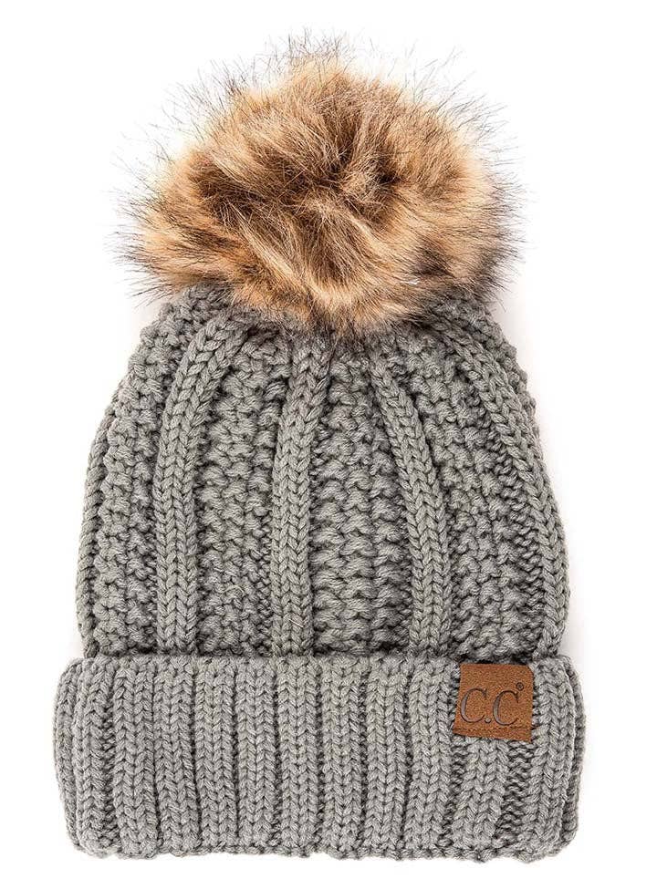Truly Contagious – Großhandel Beanie – Damen – CC Mütze mit auffälligem Kunstpelz-Bommel (YJ-820)28