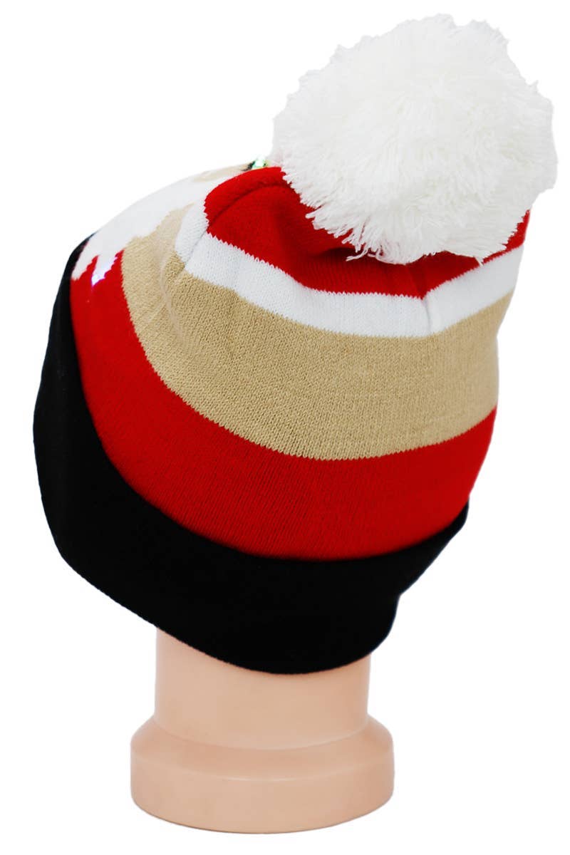 ASSORTED Big Kids Christmas Led Light-up Single Pom Beanie for wholesale on Faire3