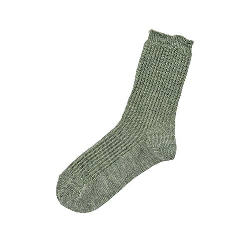 NISHIGUCHI KUTSUSHITA - Wholesale Socks - Women's - ME0102 Linen Ribbed Socks S