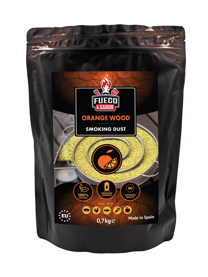 Pó de Fumo de Madeira de Laranja Nº1, 700 g por atacado de Fuego & sabor