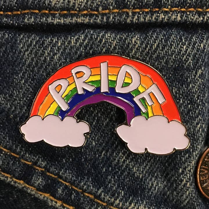 Pride Rainbow Enamel Pin for wholesale by Georgia Made This