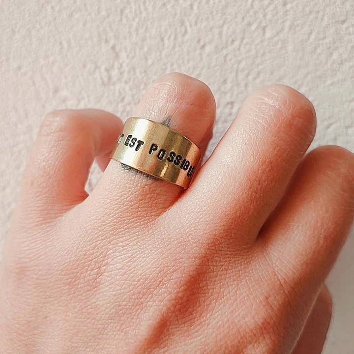 Loti jewels - Wholesale Band/Stacked Ring - MESSAGE RING IN BRASS WITH ENGRAVING12