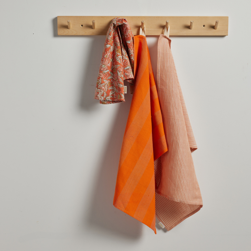 Bonheur du Jour - Wholesale Tea Towel - Tea Towel - Large Orange Stripe1