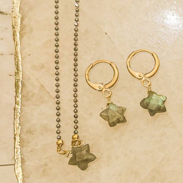 Stella: Labradorite Chubby Star Necklace for wholesale by Santore Jewelry Company