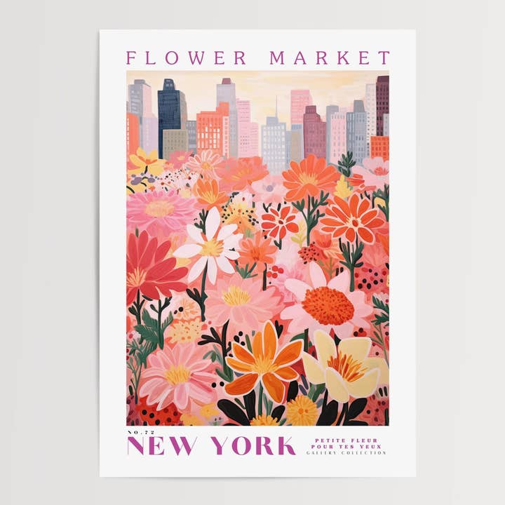 Poster op de bloemenmarkt van New York voor wholesale door Enchanted Sights