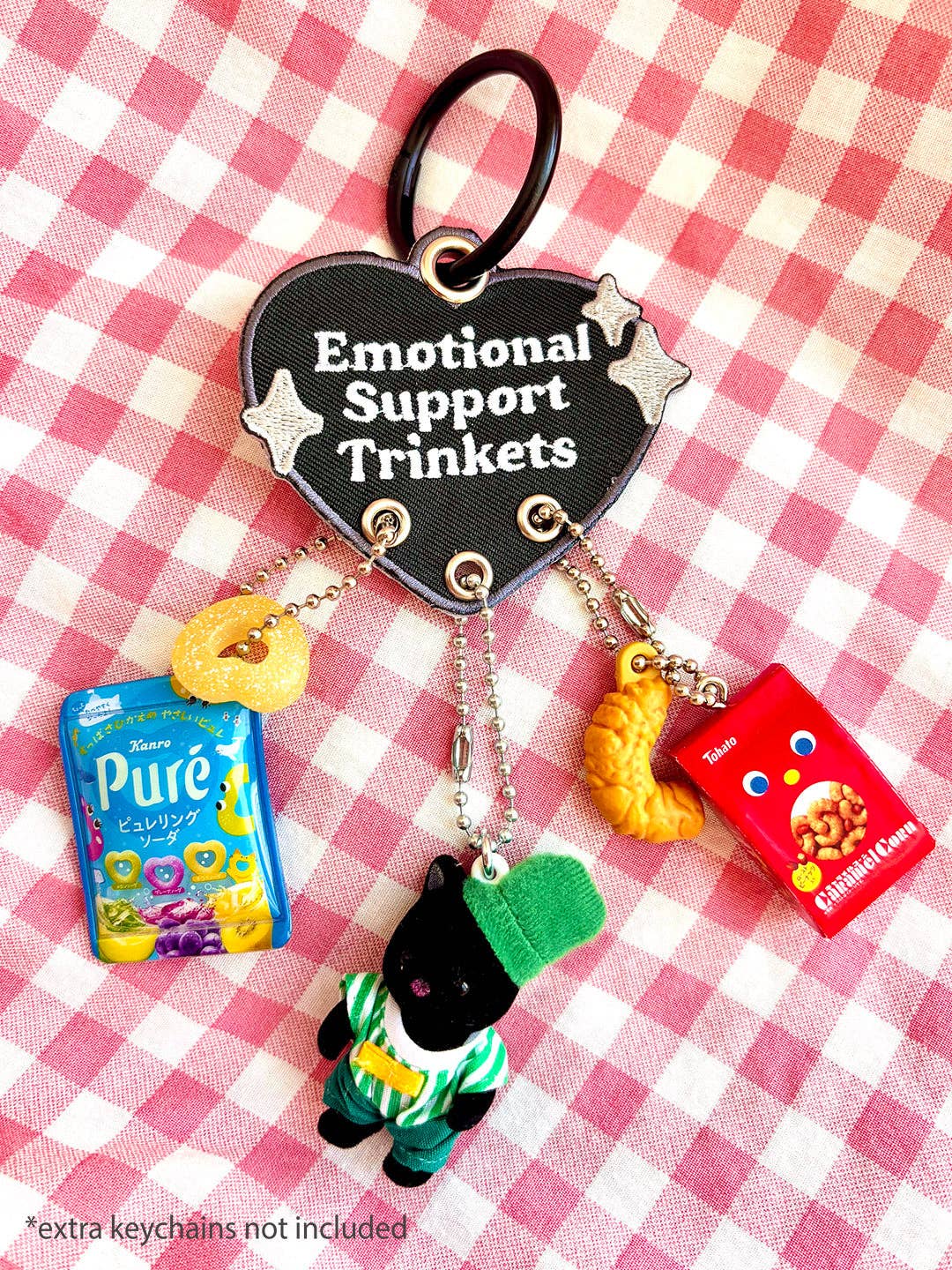 Maobabie – wholesale Keychain – Women's – Emotional Support Trinkets Heart Embroidered Keychain5