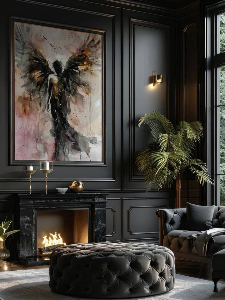 "Väktaren" – Mystisk ängelduk i svart, rosé & för wholesale av Seelenzauberstudio