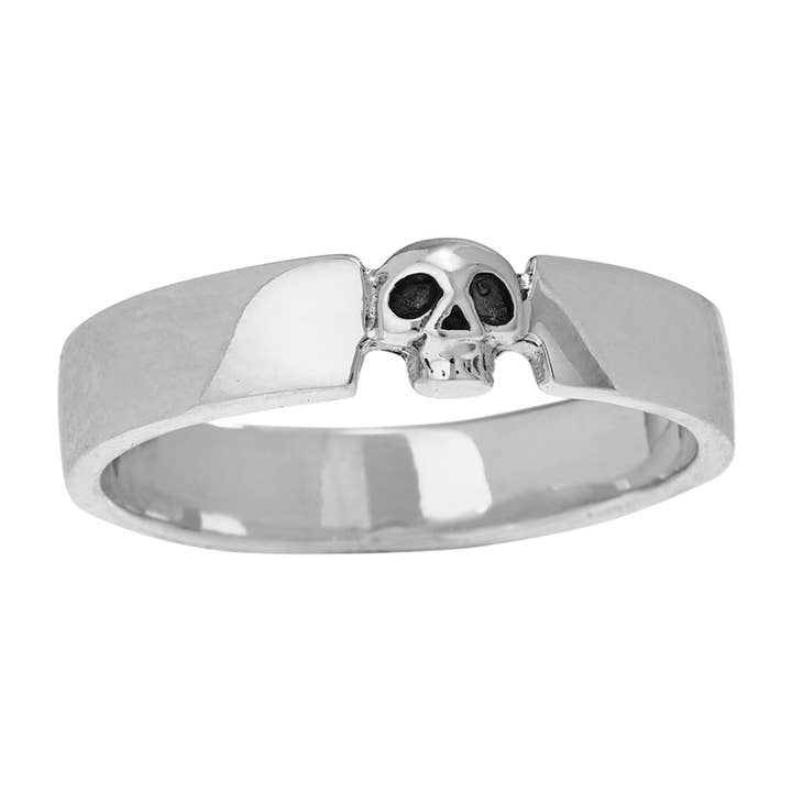 Sterling Silver Skull Band Ring for wholesale by Tiger Mountain Jewelry
