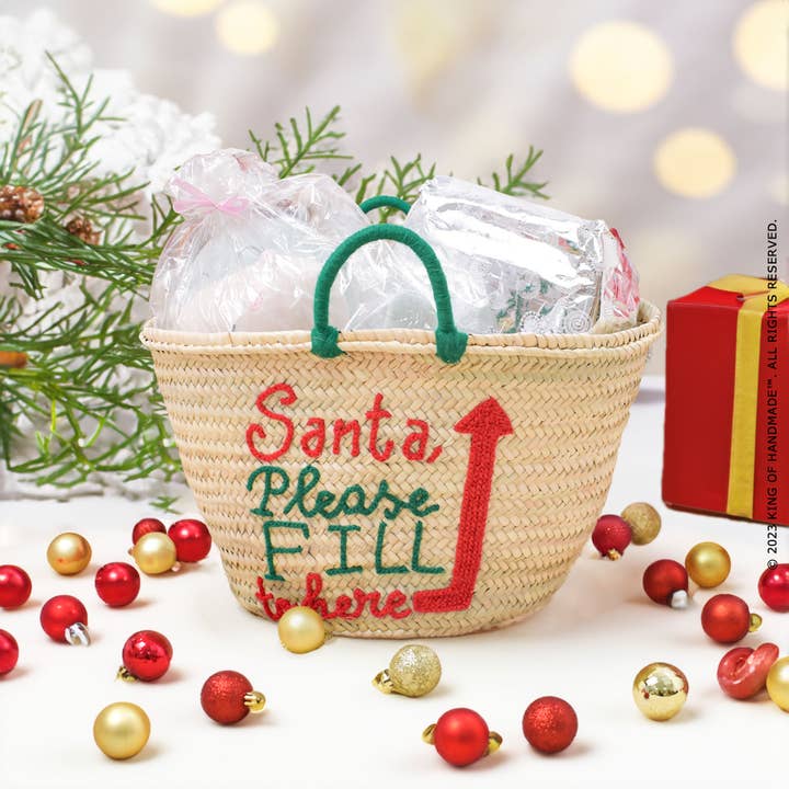 King Of Handmade - Wholesale Gift Bag - Christmas Straw Gift Basket _ Customized Santa Large Bag 5