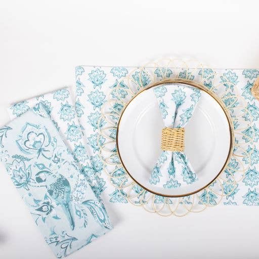 8 Oak Lane - Venta al por mayor Manteles individuales - Juego de manteles individuales reversibles Coastal Seafoam2