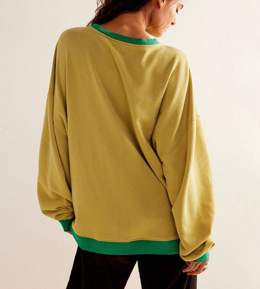 Lovesoft - Wholesale Sweatshirt - Women's - Solid Color Round Neck Fork Loose Sweatshirt Sweater9