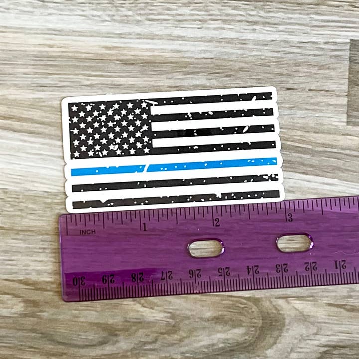 Lilies & Lark Boutique - Wholesale Sticker - Thin blue line flags sticker set of 501