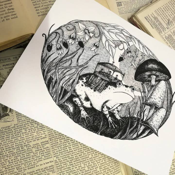 Jon Turner Illustration - Wholesale Art Print - Hop On Hop Off- Fantasy Frog Art Print1