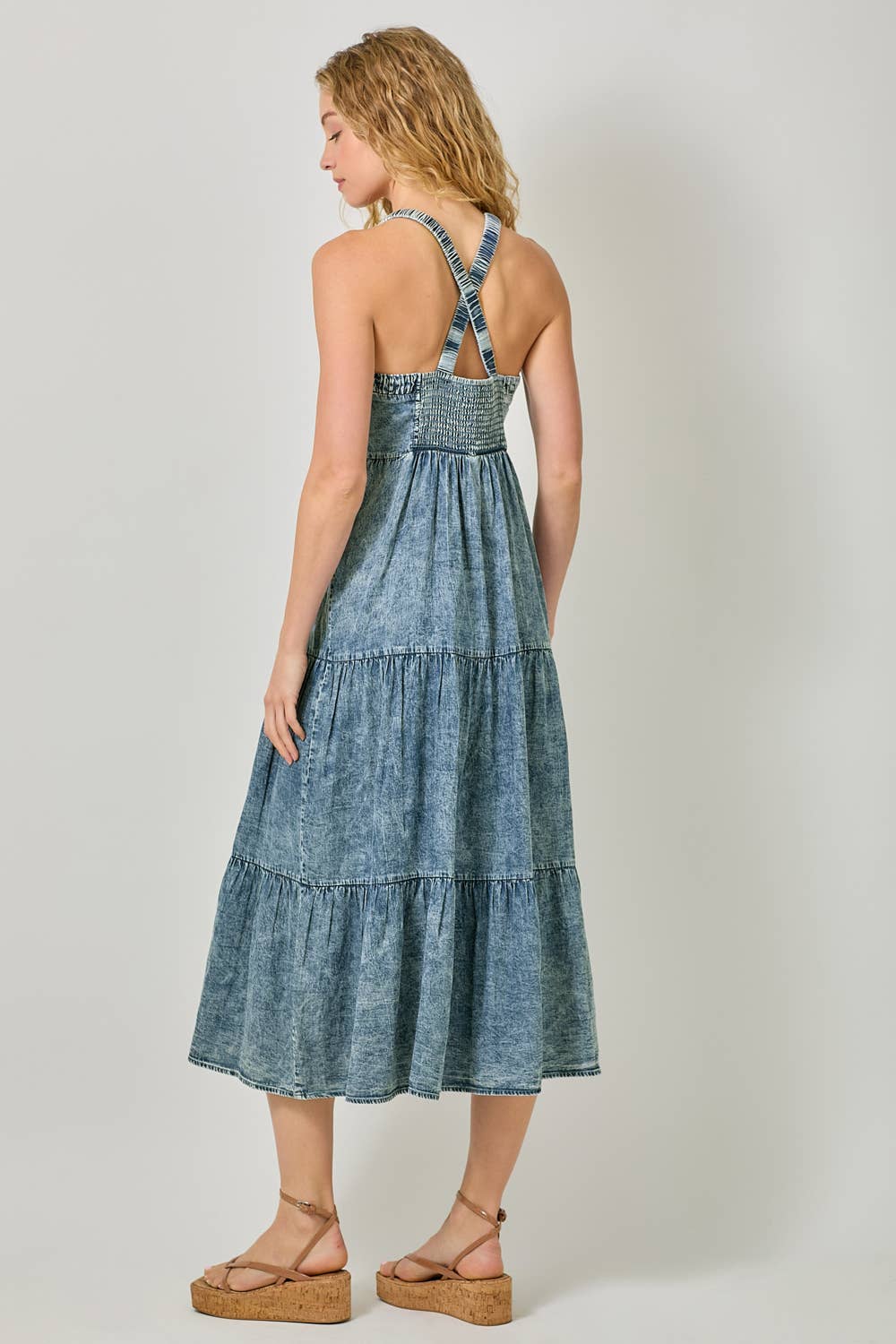 Mystree - Vente Robe – femme - Robe à plusieurs niveaux en tencel délavé 6058512