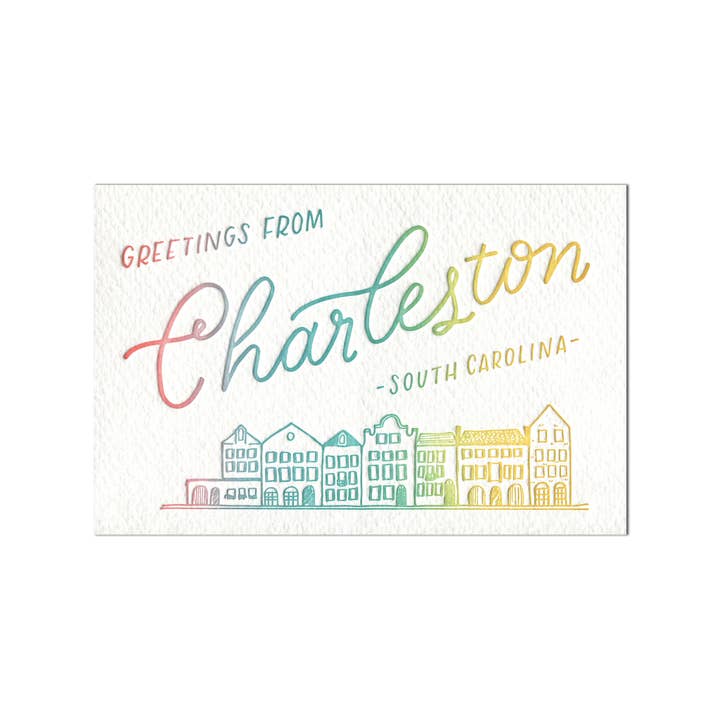 INK MEETS PAPER - Wholesale Postcard - Greetings from Charleston, SC - postcard - Local Love1