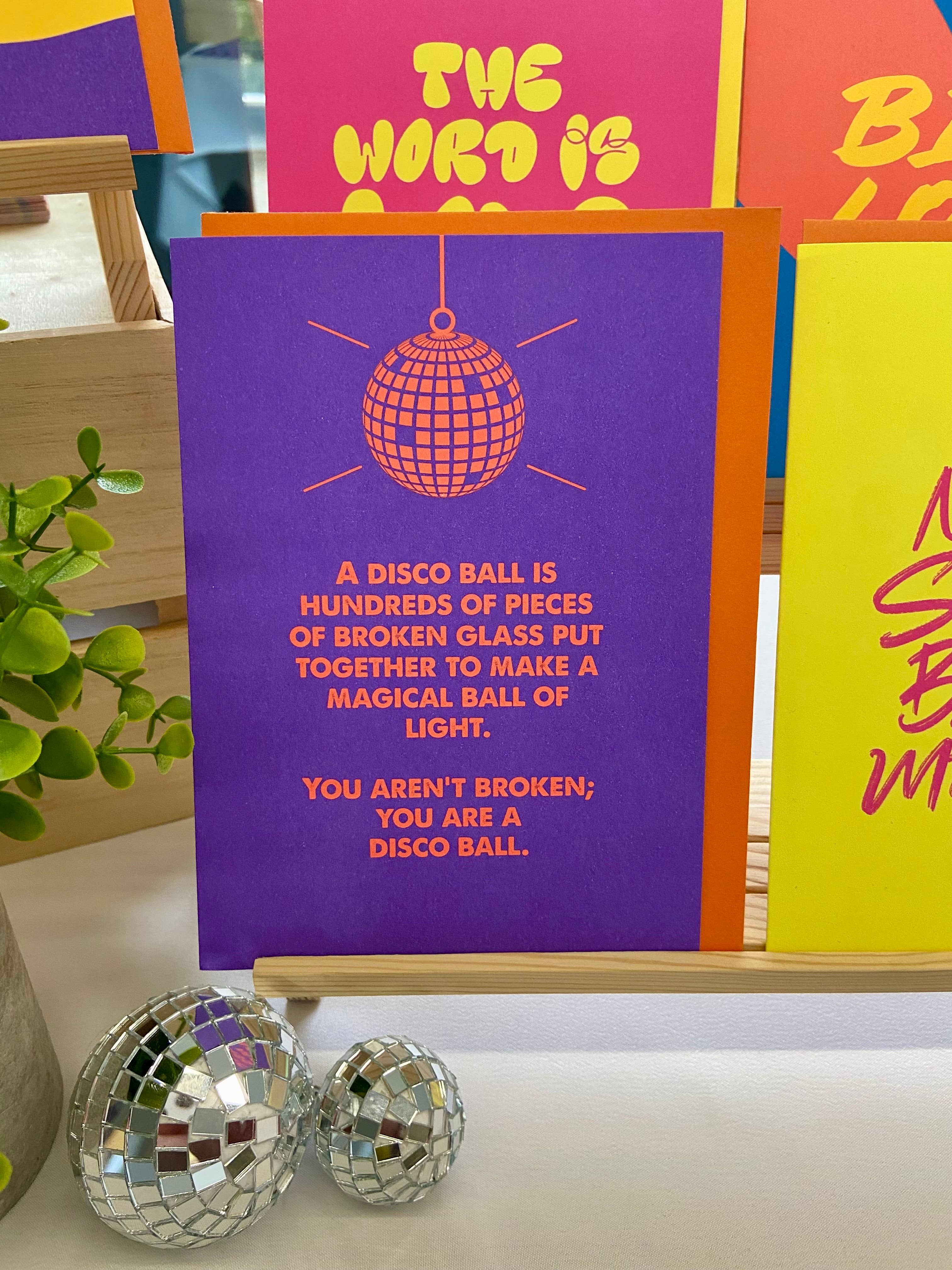 LoveLossDiscoballs – wholesale Encouragement card – You Are A Disco Ball | Bright Inspirational Greeting Card 3