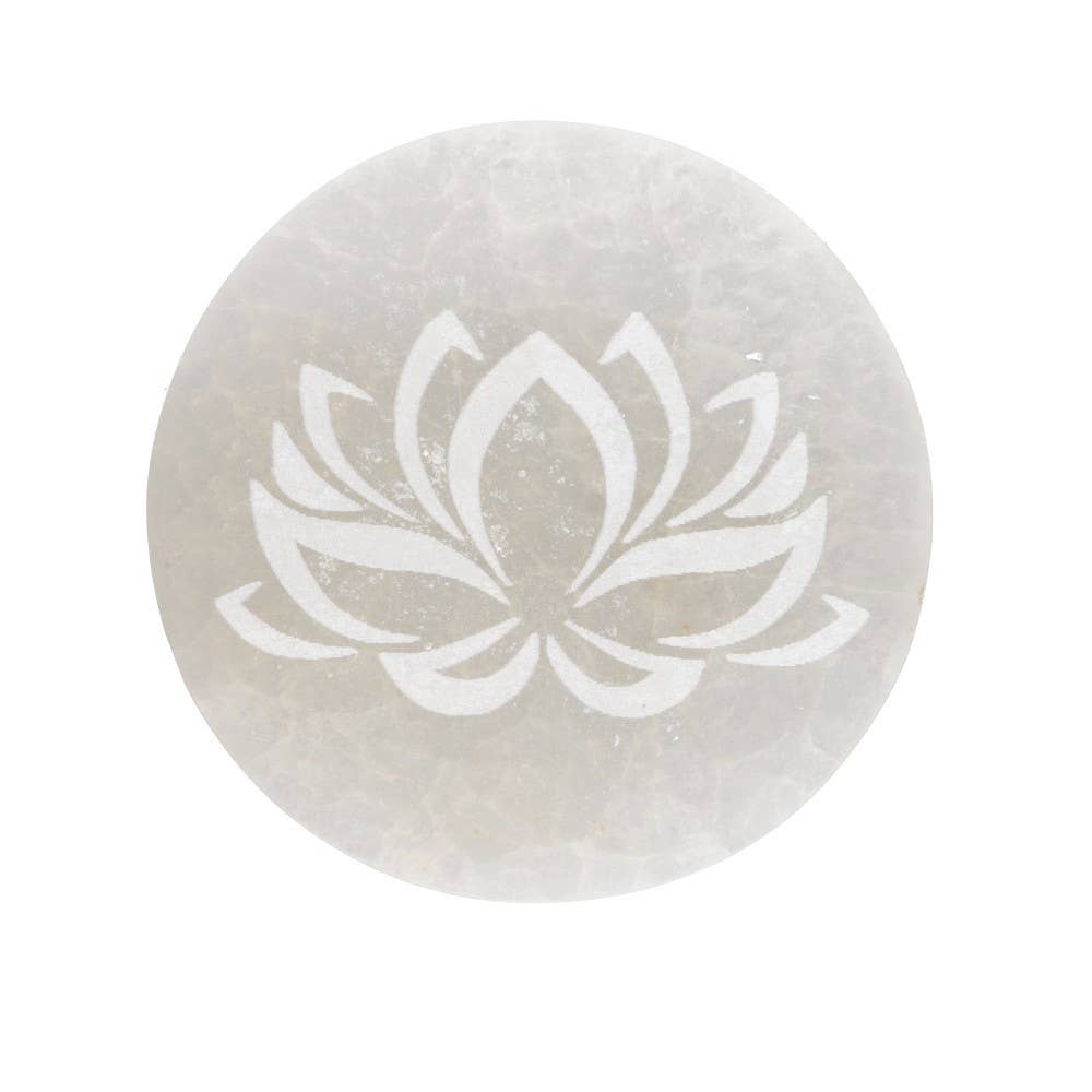 Vives de la Cortada S.L - Wholesale Spiritual Stone/Crystal - Extra Lotus Flower Selenite Circular Plate0