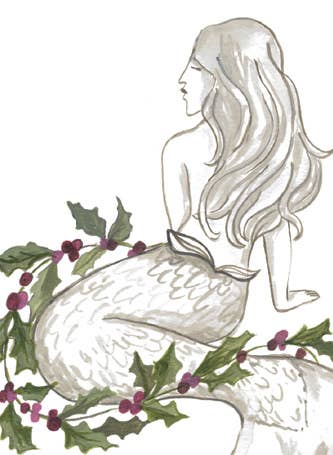 Jessica Frasz Studio - Wholesale Season's Greetings Card - Holiday Mermaid Box Set of Greeting Cards2