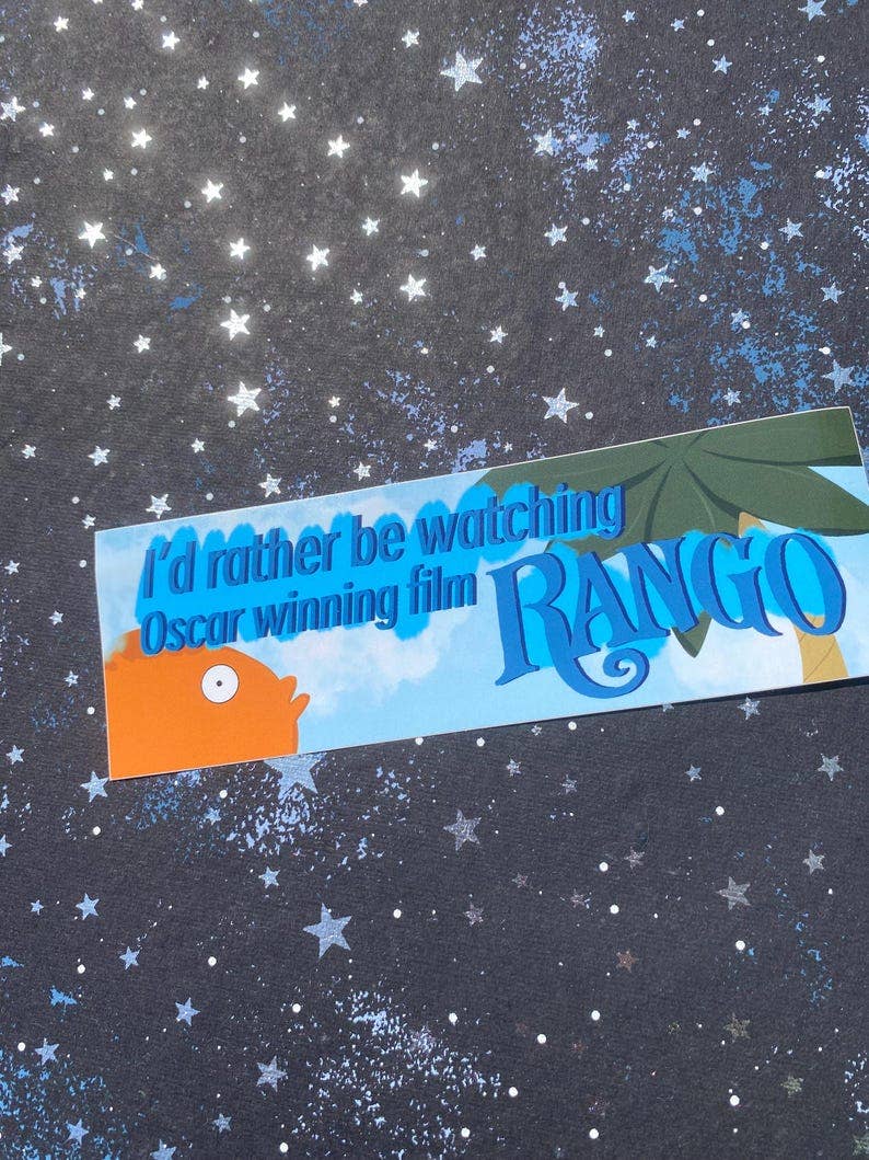 AstroManatee Shop - Wholesale Sticker - I’d rather be watching Oscar winning film Rango bumper sticker // funny car bumper sticker3