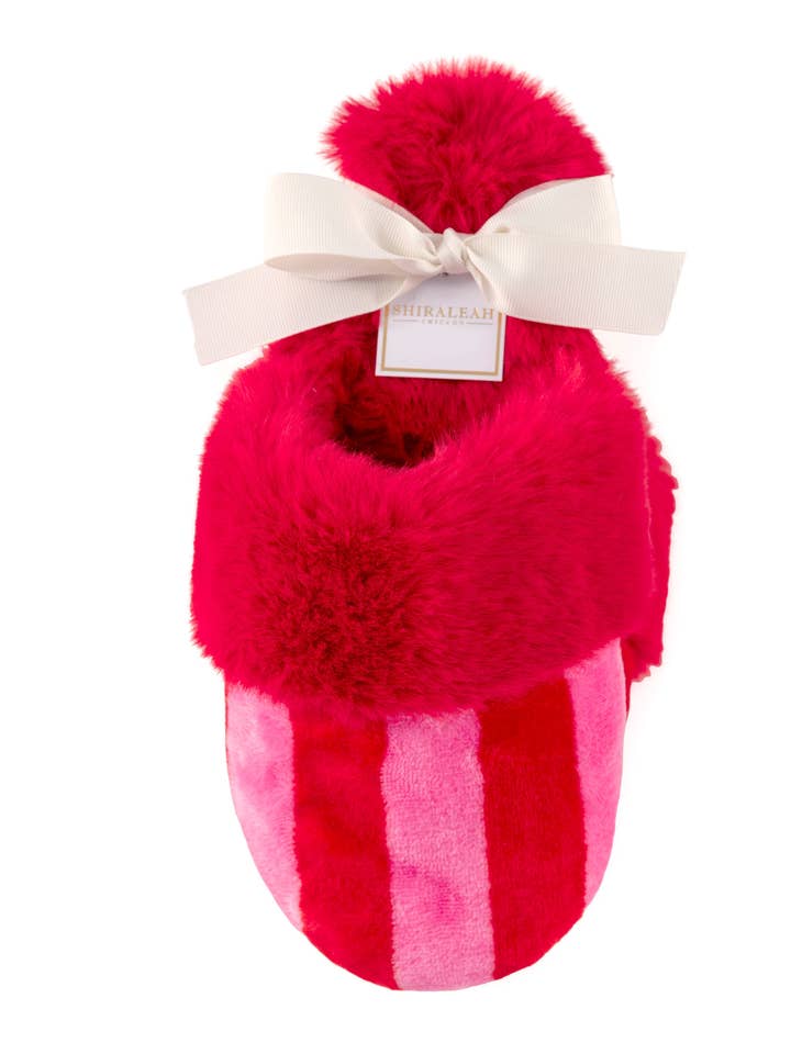 Shiraleah - Wholesale Slippers - Women's - FELICITY STRIPE SLIPPERS, RED4