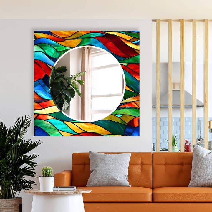 Espelho de parede de vidro temperado manchado por atacado de MyPhotostation