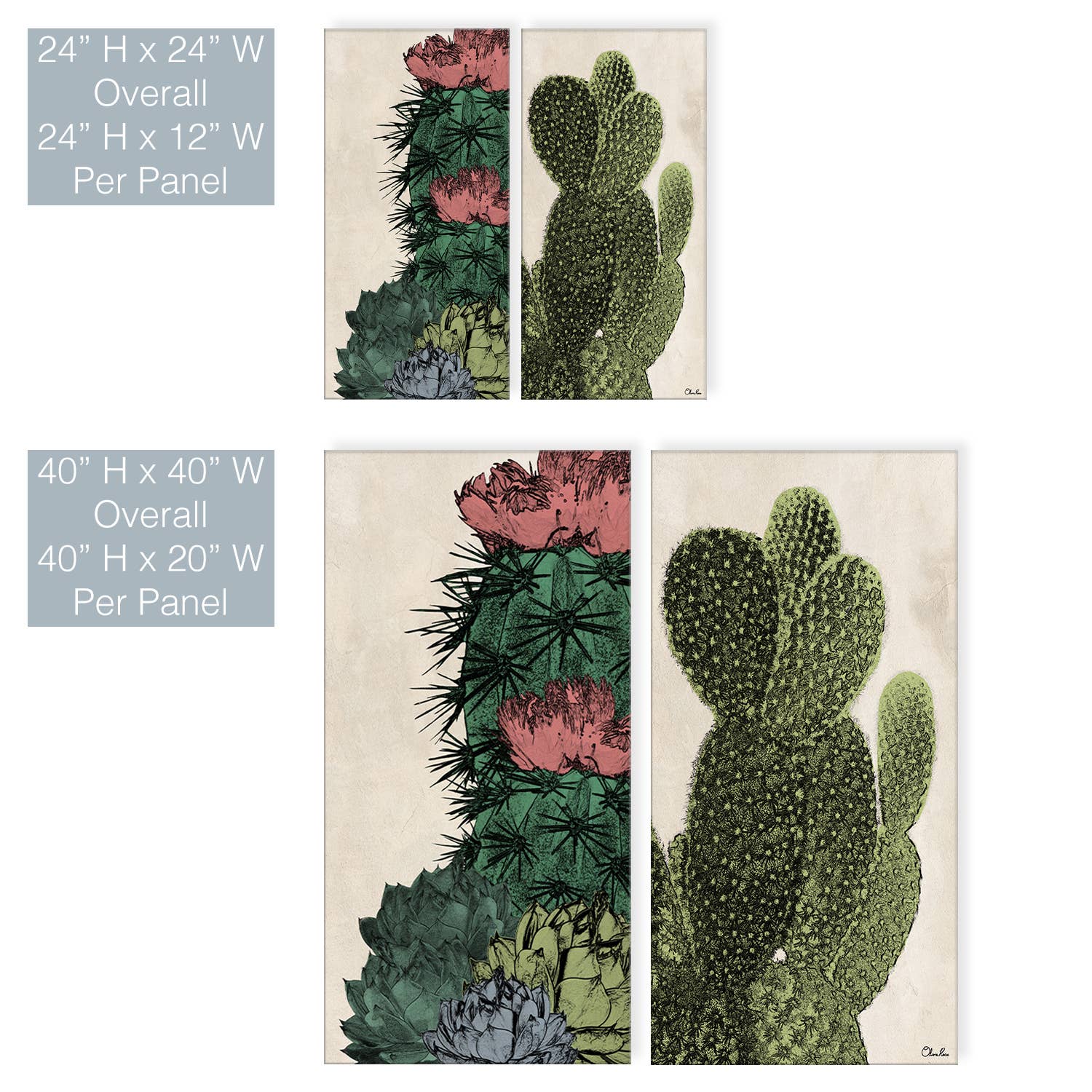 Ready2hangart, Inc. - Wholesale Wall Art Set - Ready2HangArt Poetic Flora Set IV Canvas Wall Art Set2