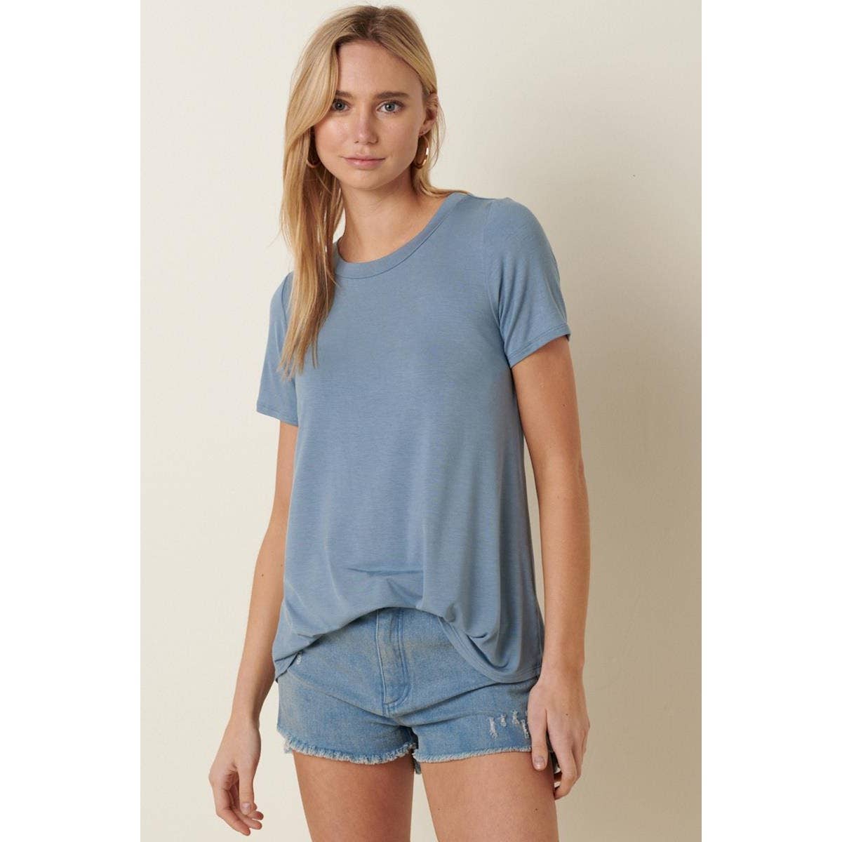 mittoshop - Wholesale T-Shirt - Women's - BT5339-SCOOP NECK ROUNDED HEM BAMBOO TOP5