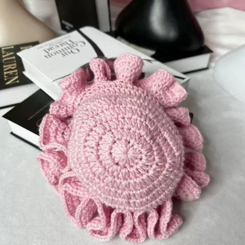 MB Fashion Wholesale - Vente Bob – femme - Chaque mode (PACK MIXTE 6 PIÈCES) Chapeau à bord volanté en crochet fait main12