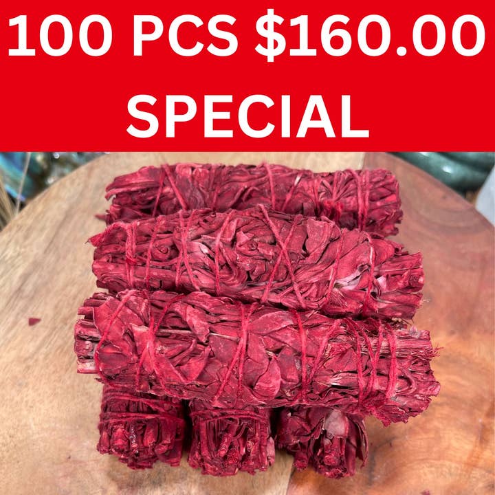 CaNatureLover - Wholesale Sage Bundle - 100 Dragon Blood Sage Smudge Sticks 160.00 USD SPECIAL