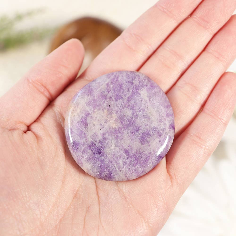 Natures Artifacts Inc - Wholesale Spiritual Stone/Crystal - Lepidolite Crystal Palm stones13