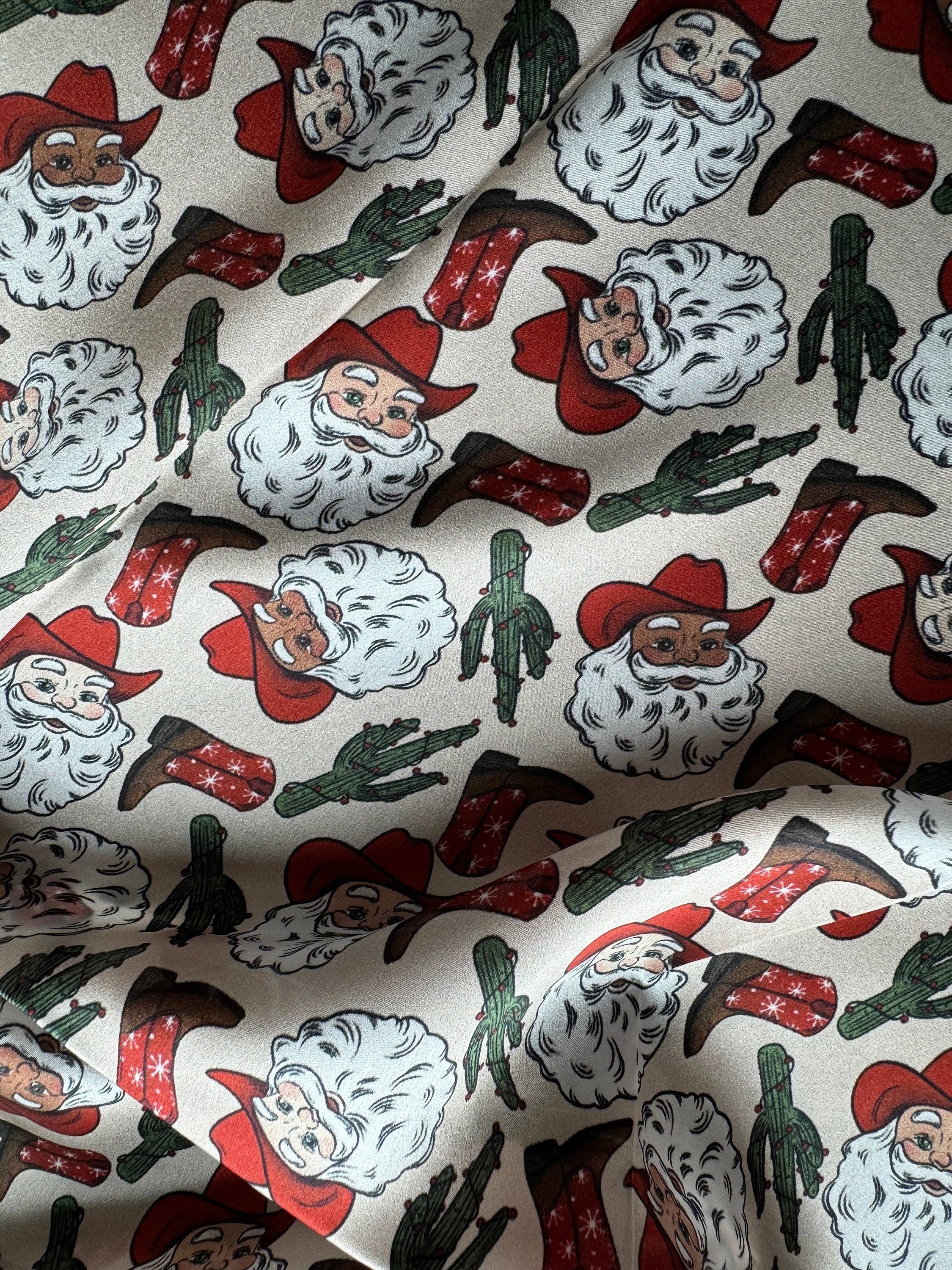 Double B Wild Rags - Wholesale Sjaal - Dames - 100% Zijde Wild Rag Kerstvakantie Kerstman, Cactus en Laarzen door Double B Wild Rags2