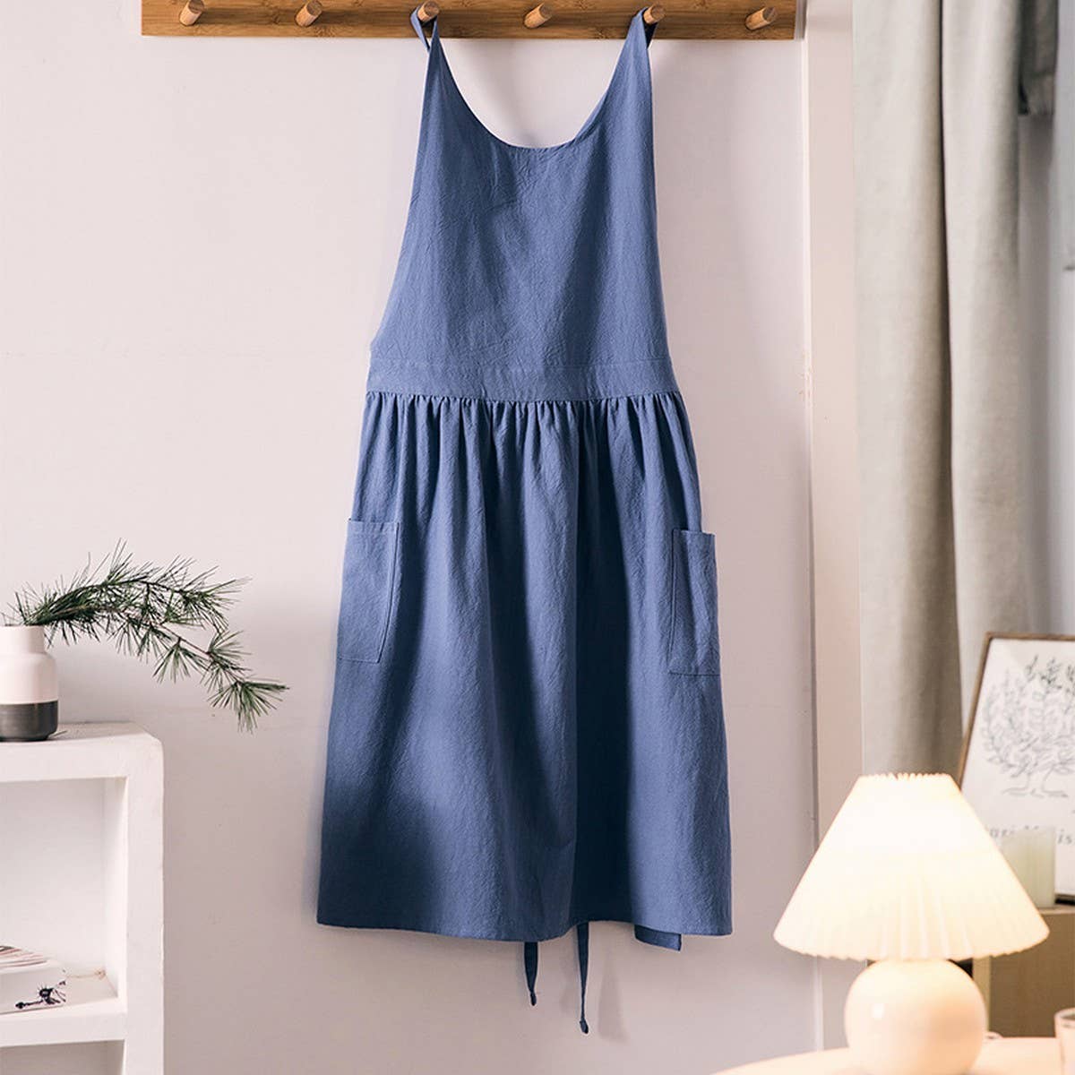 NINEXIS - Wholesale Apron - CWMM1832_Cotton Linen Household Kitchen Apron Work Apron3