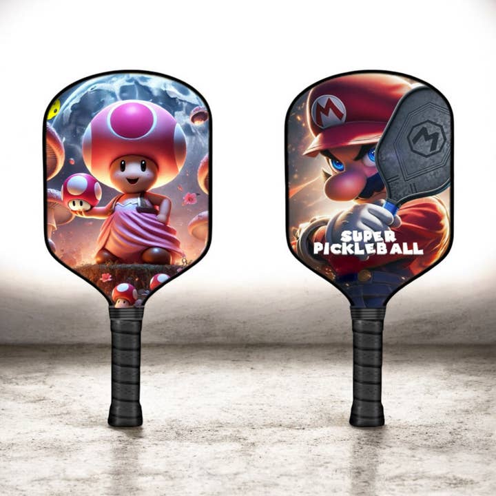 Toadette - Les frères Mario - Raquette de pickleball pour la vente par The Mad Pickler