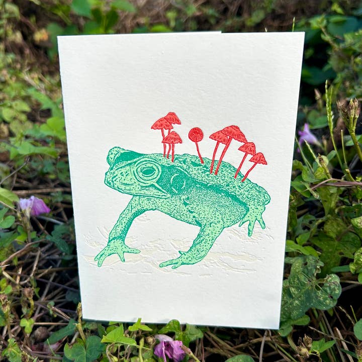 Mushroom Frog — Letterpress-Grußkarte für den Großhandel von Salted Teeth