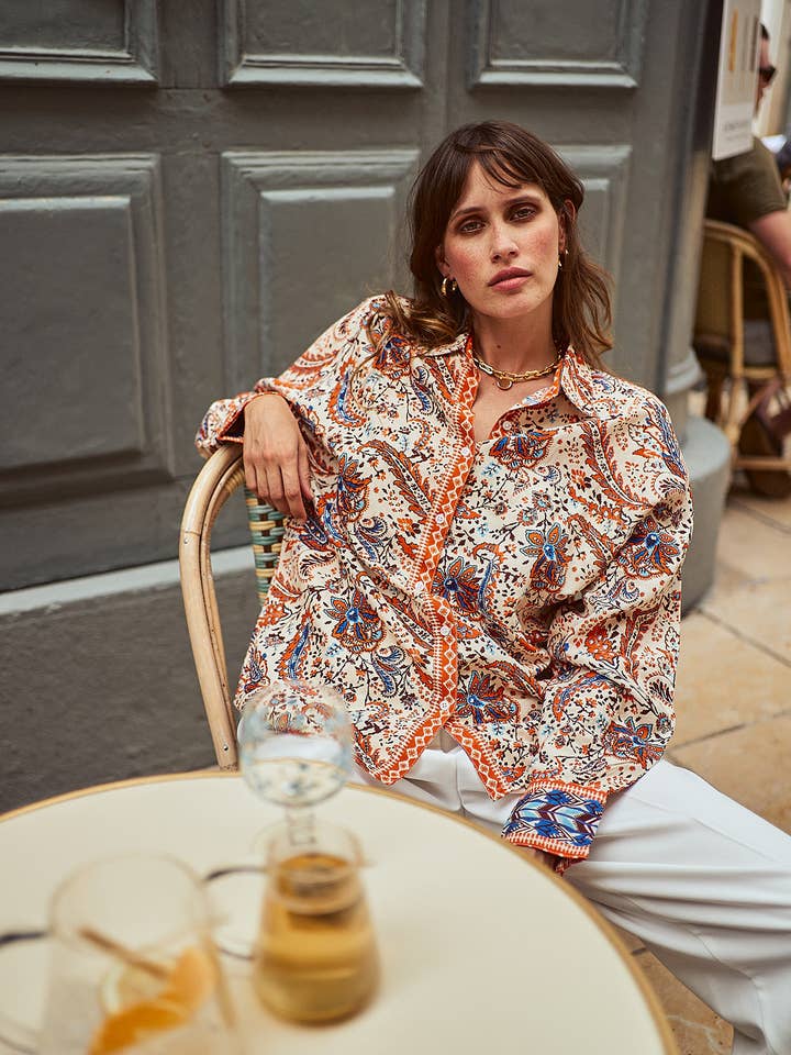 ICE IMP kerala orange shirt for wholesale by Maison Anje