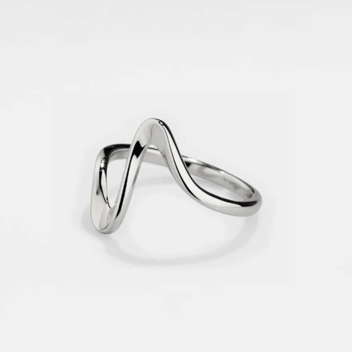 Perimade & Co. LLC - Wholesale Band/Stacked Ring - Ocean Sea Wave Beach Stacking Ring in 925 Sterling Silver