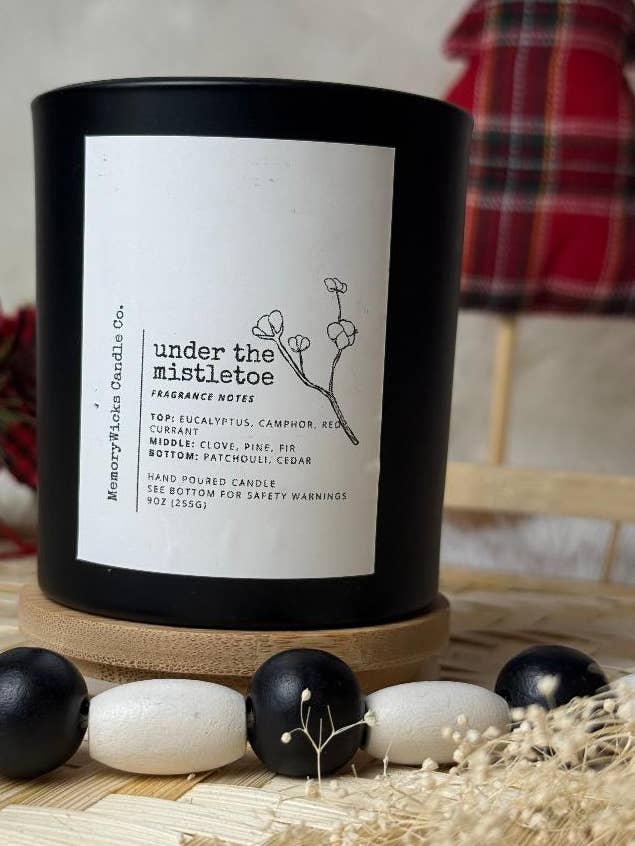 Under the Mistletoe 9oz. Jar for wholesale by MemoryWicks Candle Co.