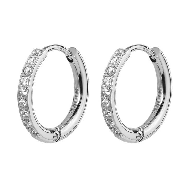 Crystal Hoop 15mm Clear/Silver for wholesale by Bud To Rose