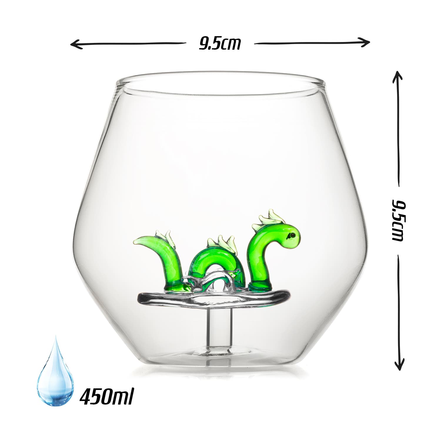 Wholesale Gifts Tomorrow – wholesale Cocktail/liquor glass – Nessie in a Stemless Glass Cocktail Tumbler (450ml)6