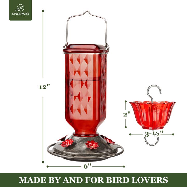Kingsyard - Wholesale Bird Feeder - Kingsyard Glass Hummingbird Feeders for Outdoor Hanging