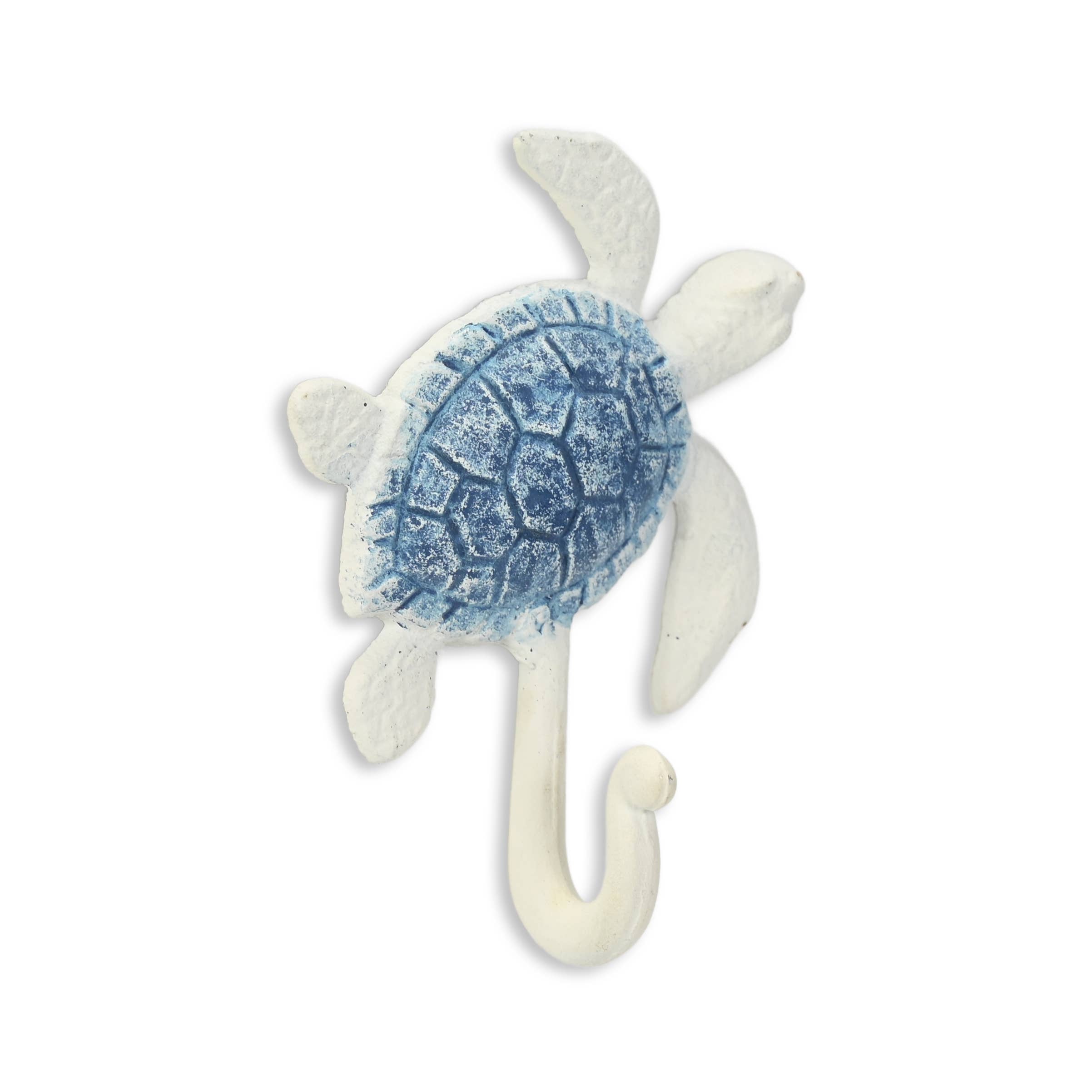 Cheungs Home Decor - Wholesale Wall Hook - Solva Blue & White Turtle Cast Iron Wall Hook4