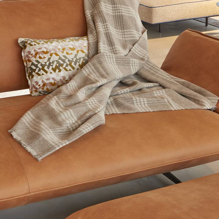 Bottoli - Wholesale Throw Blanket - Plaid Maxi NATURALE - Cashmere Wool - PRINCE OF WALES3