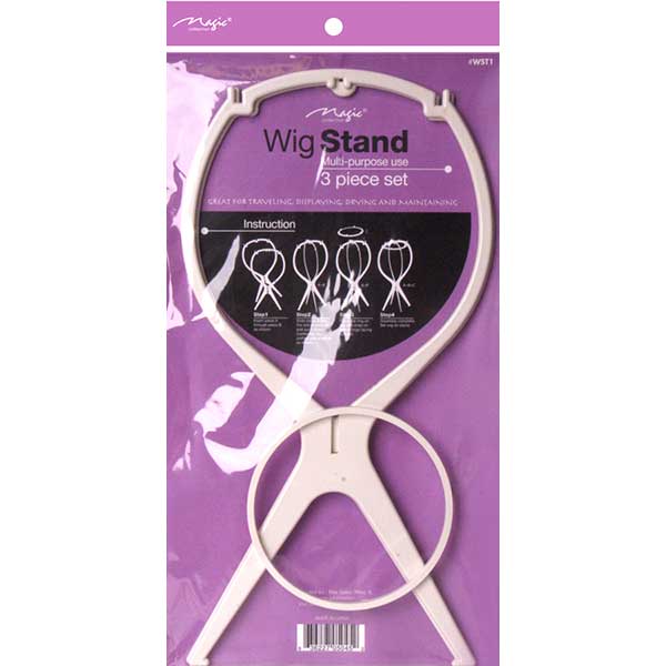 Majestic Wholesale - Venta al por mayor Conjunto de accesorios para el pelo - Mujer - Soporte para pelucas de plástico – Juego de 3 piezas, negro o blanco1