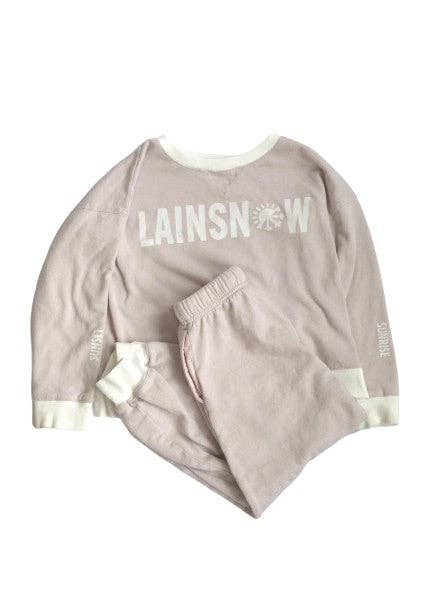 LainSnow - Wholesale Top & Pant Set - Kids - MINI Sweat Set- Dove1
