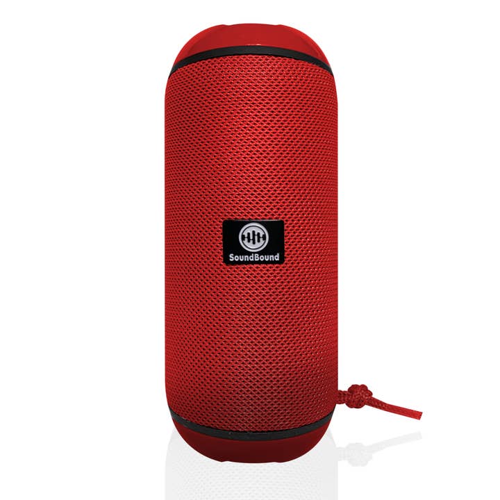 Soundbound Sonorous Grip Curved Bluetooth Wireless Speaker With Hand Strap Red for wholesale on Faire