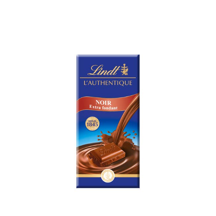 123bonbon - Vendita all'ingrosso Cioccolato - LINDT AUTHENTIC BLACK EXTRA FONDANT, COMPRESSE DA 100 G