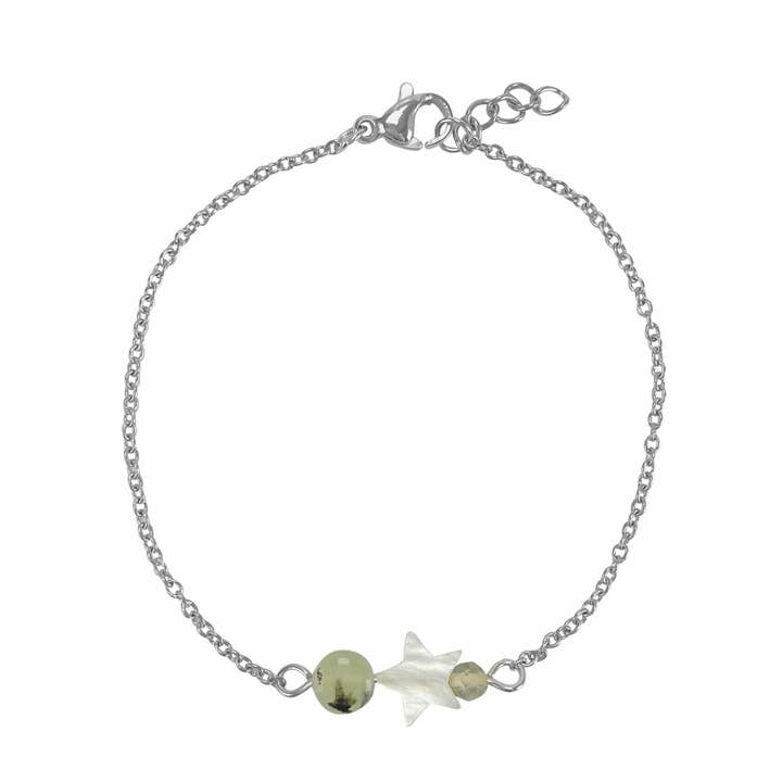 Pulsera Shell Star & Prehnite - Plata para venta al por mayor de Saint Clairmont